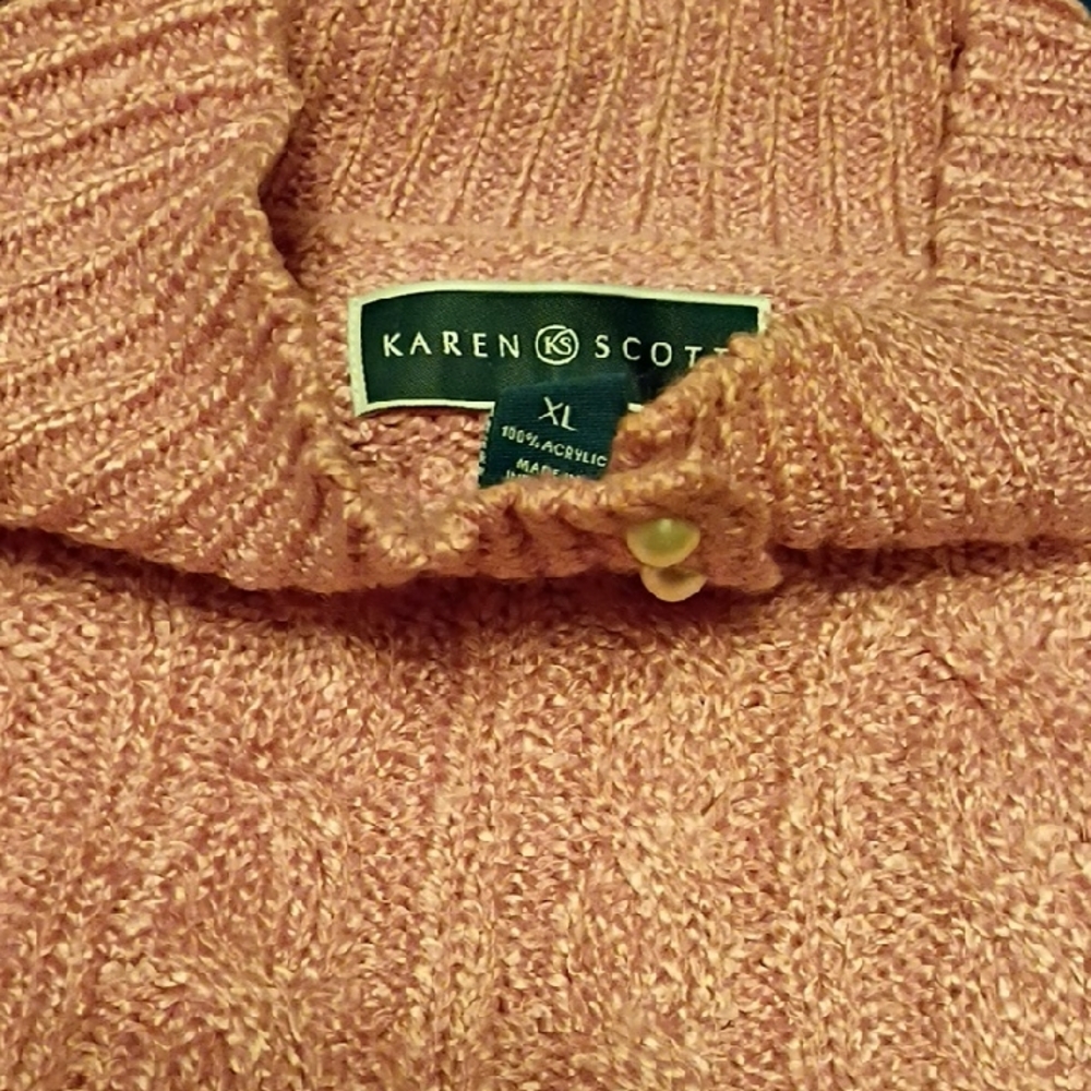 Karen Scott Soft Pink Cowl Neck Sweater